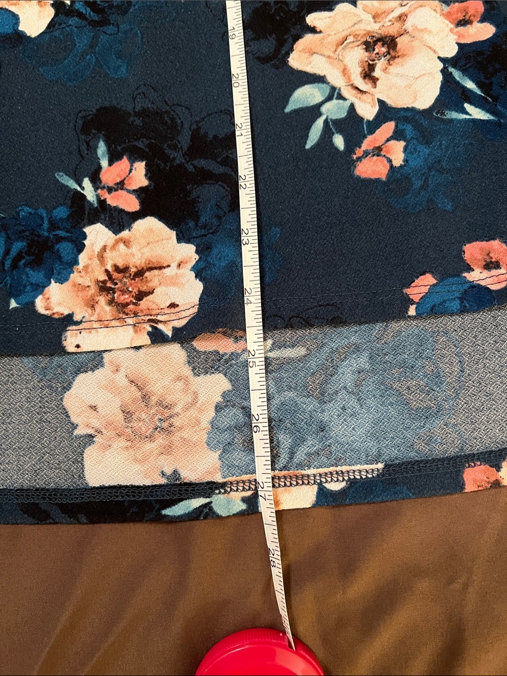 Elle Floral Teal Scoop Neck Women's Top - Picture 6 of 6
